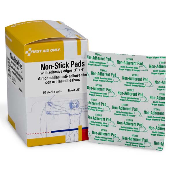 Non-Adherant Pads with Adhesive Edges, 3in x 4 in - Q50